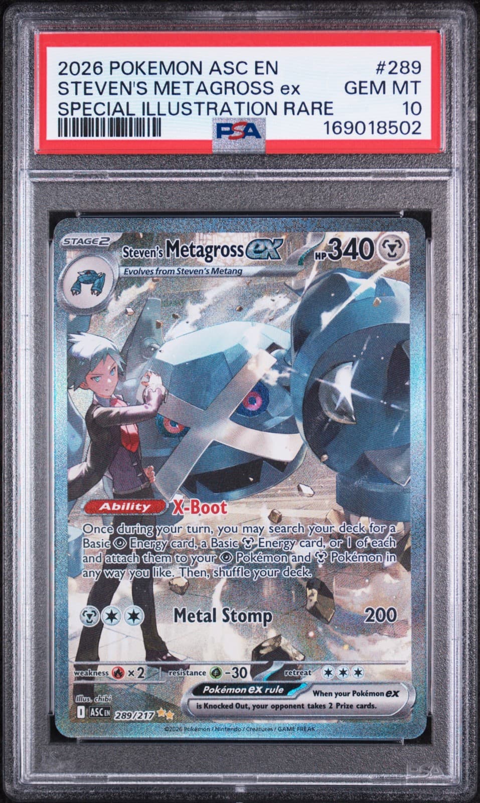Steven's Metagross EX 289/217 PSA 10 Special Illustration Rare Pokemon