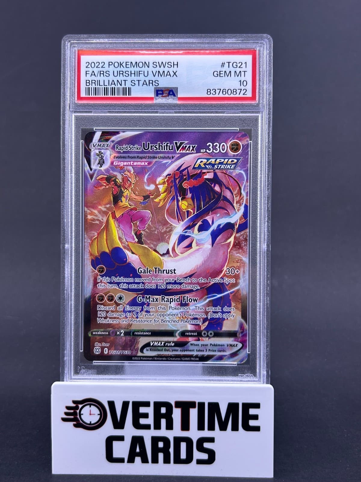 2022 PSA 10 Rapid Strike Urshifu VMAX TG21/TG30 Brilliant Stars TG Holo EN