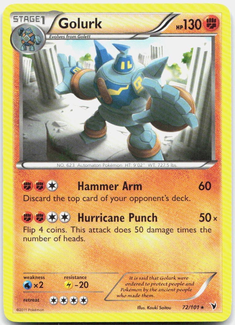 GOLURK 72/101 Rare Noble Victories Pokemon