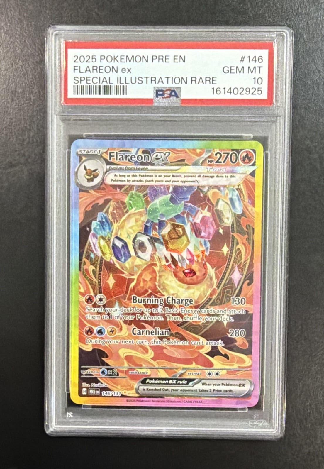 PSA 10 Flareon ex 146/131 Sv: Prismatic Evolutions Holo