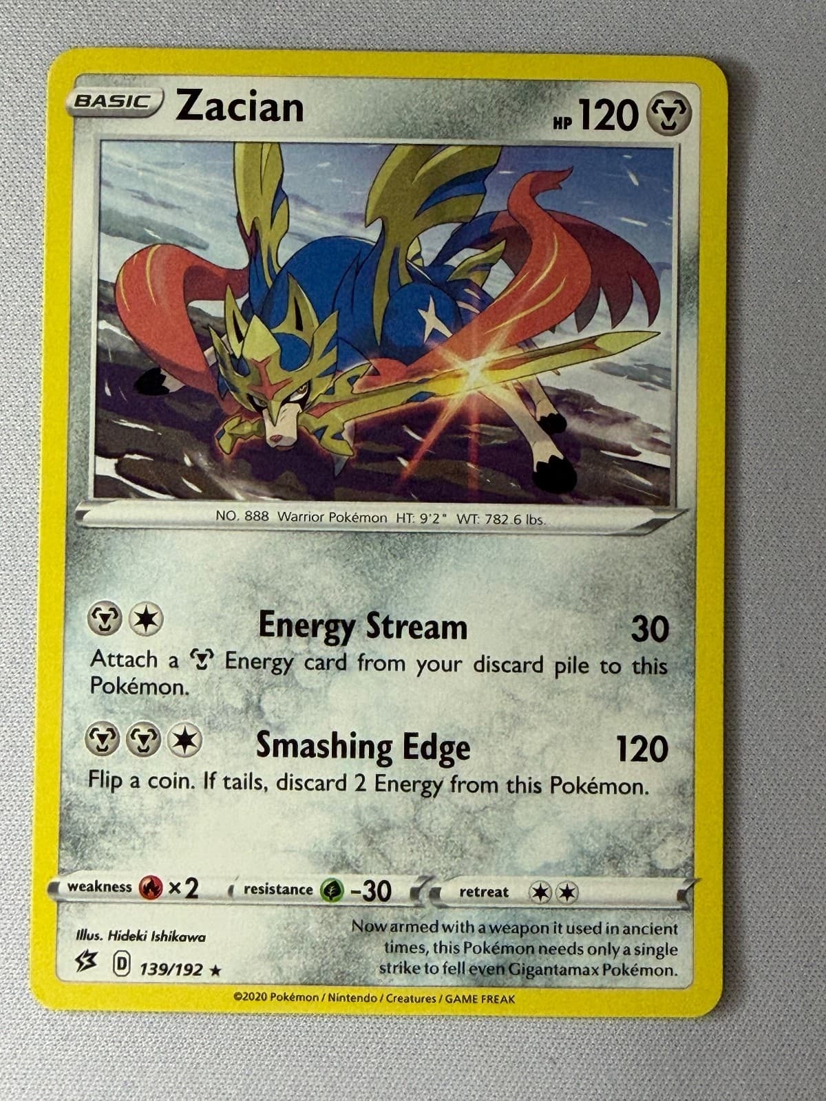 Zacian Rare SWSH02: Rebel Clash 139/192 NM