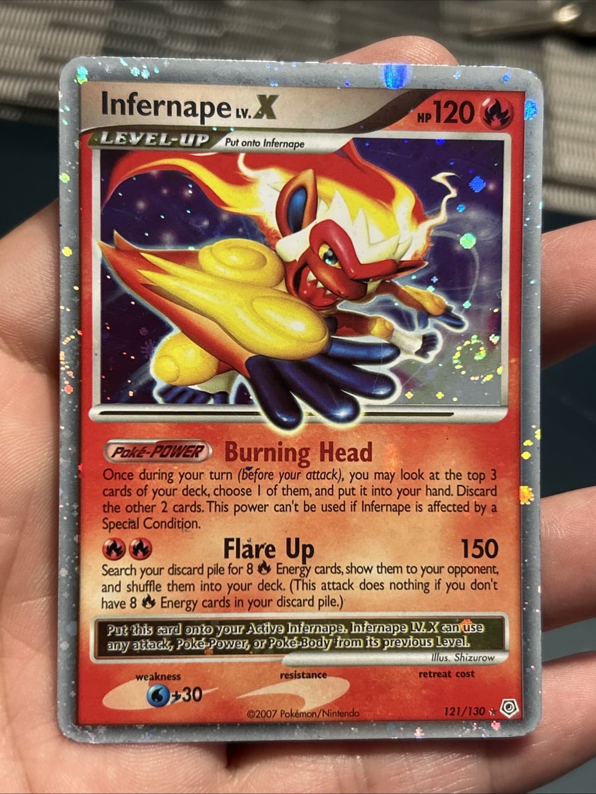 Pokémon TCG Infernape LV.X 121/130 Holo Rare Diamond & Pearl 2007- LP/ MP