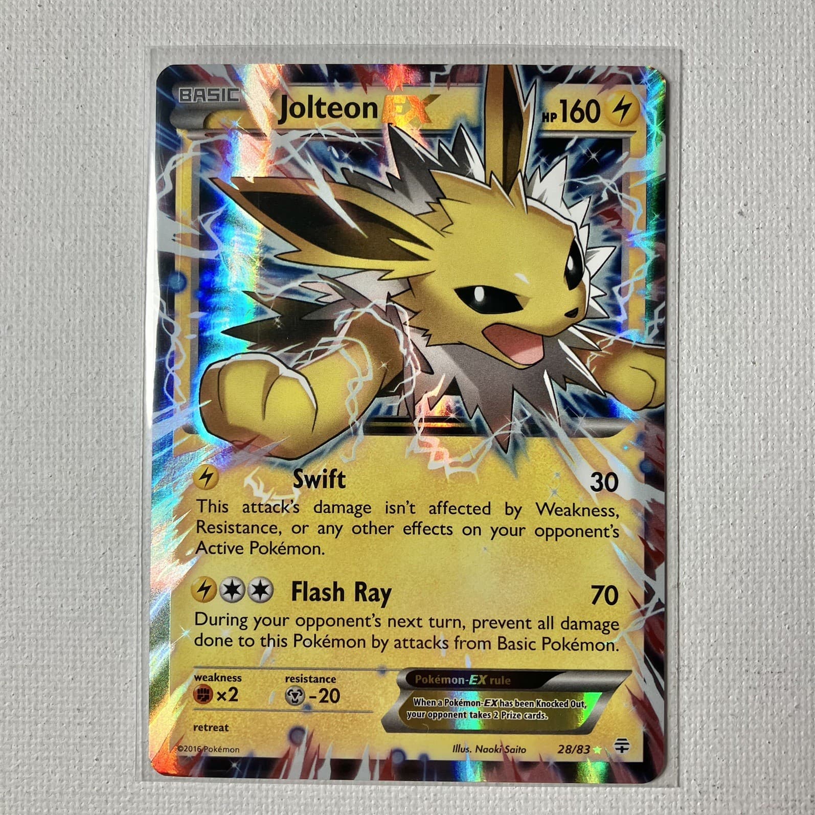 Jolteon EX 28/83 - Generations - Holo Rare - LP - Pokemon 20th Anniversary Set