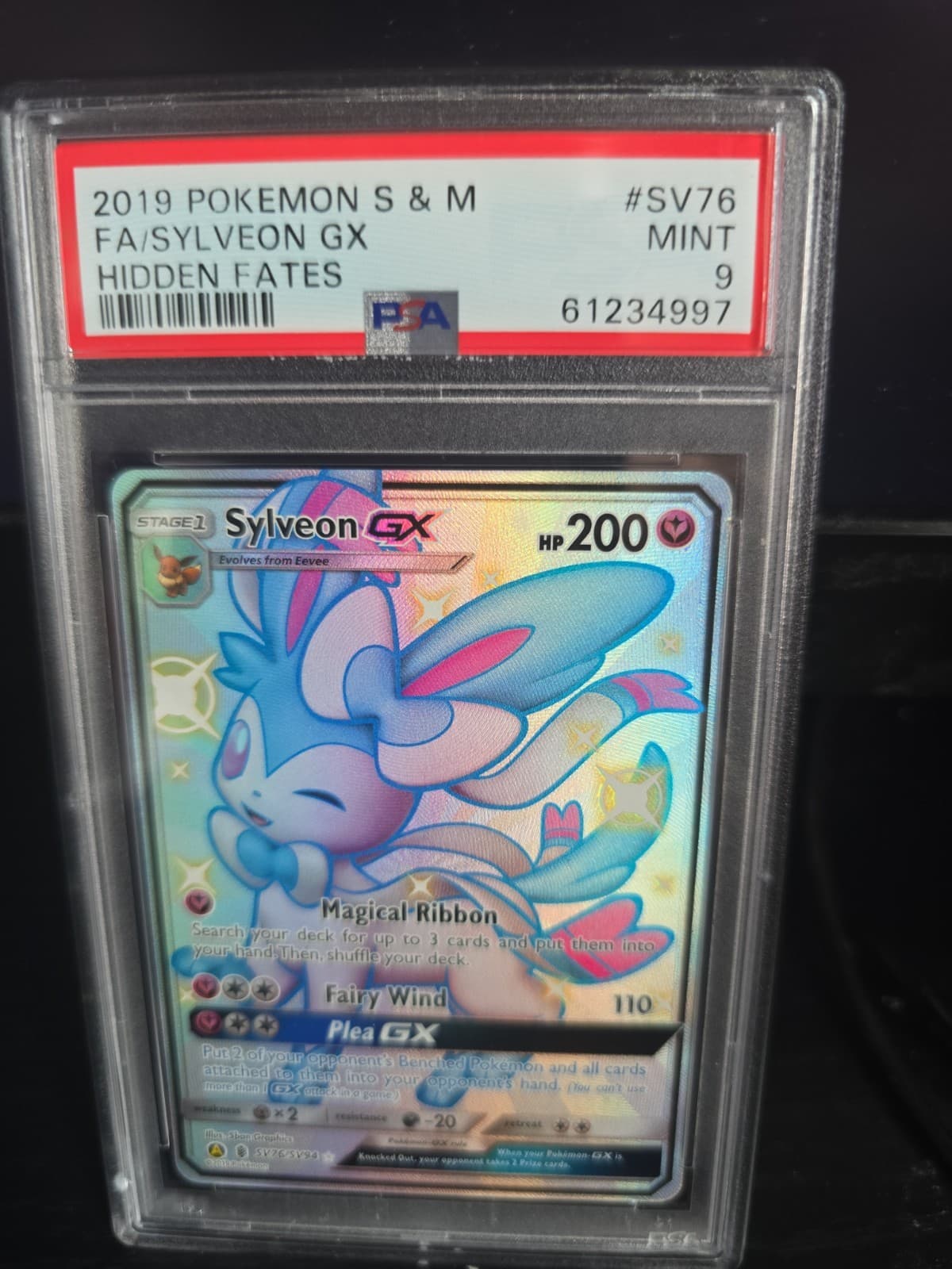 Sylveon GX SV76/SV94 2019 Hidden Fates Shiny Holo PSA Graded 9 Mint Slab