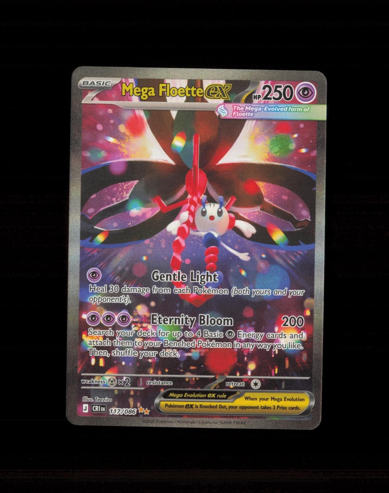 2026 Pokemon Chaos Rising Mega Floette ex 117/086 Holo NM