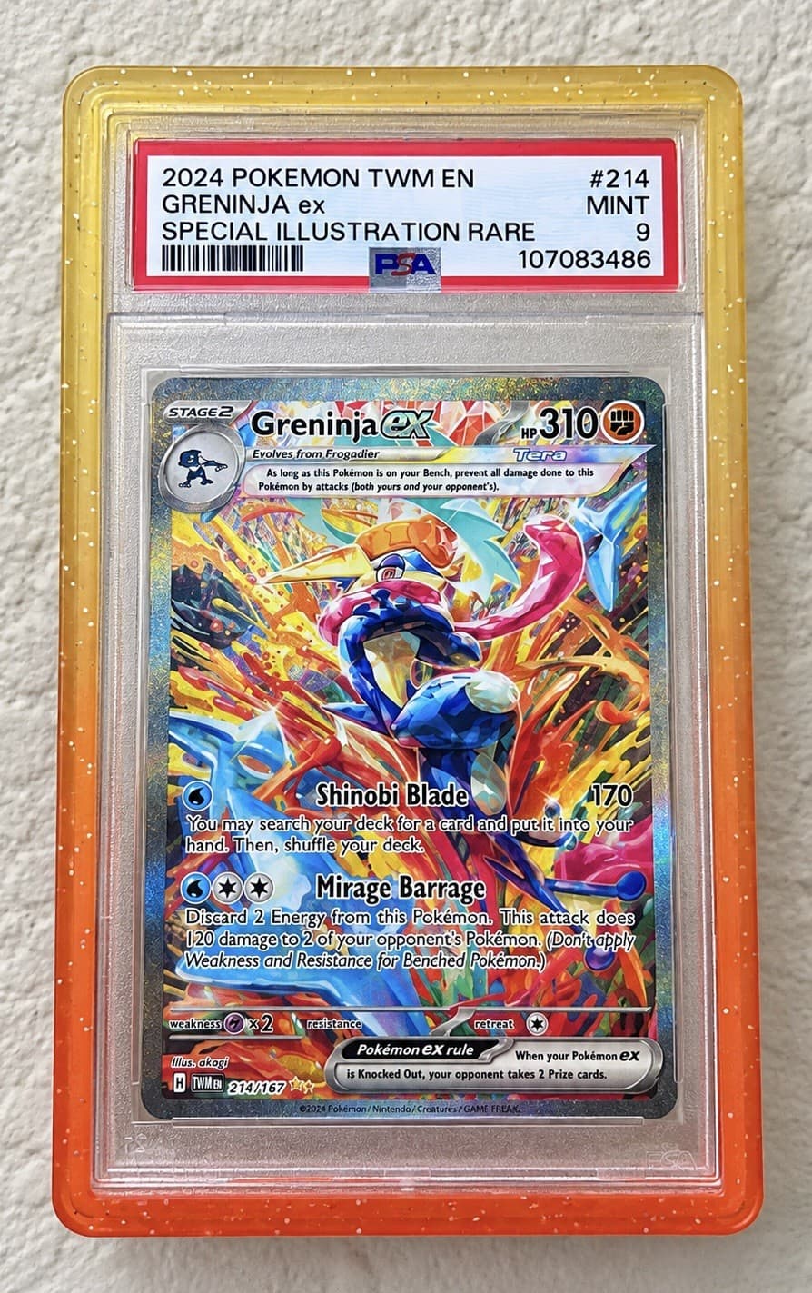 Greninja ex 214/167 Sv06: Twilight Masquerade Holo PSA 9