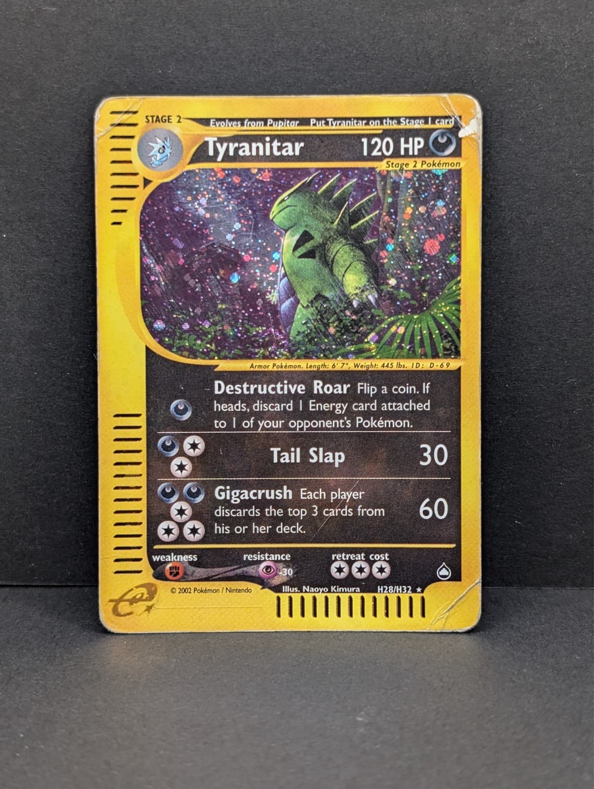 Tyranitar H28/H32 Aquapolis Holo Ultra Rare Pokemon TCG Nintendo e-reader HP