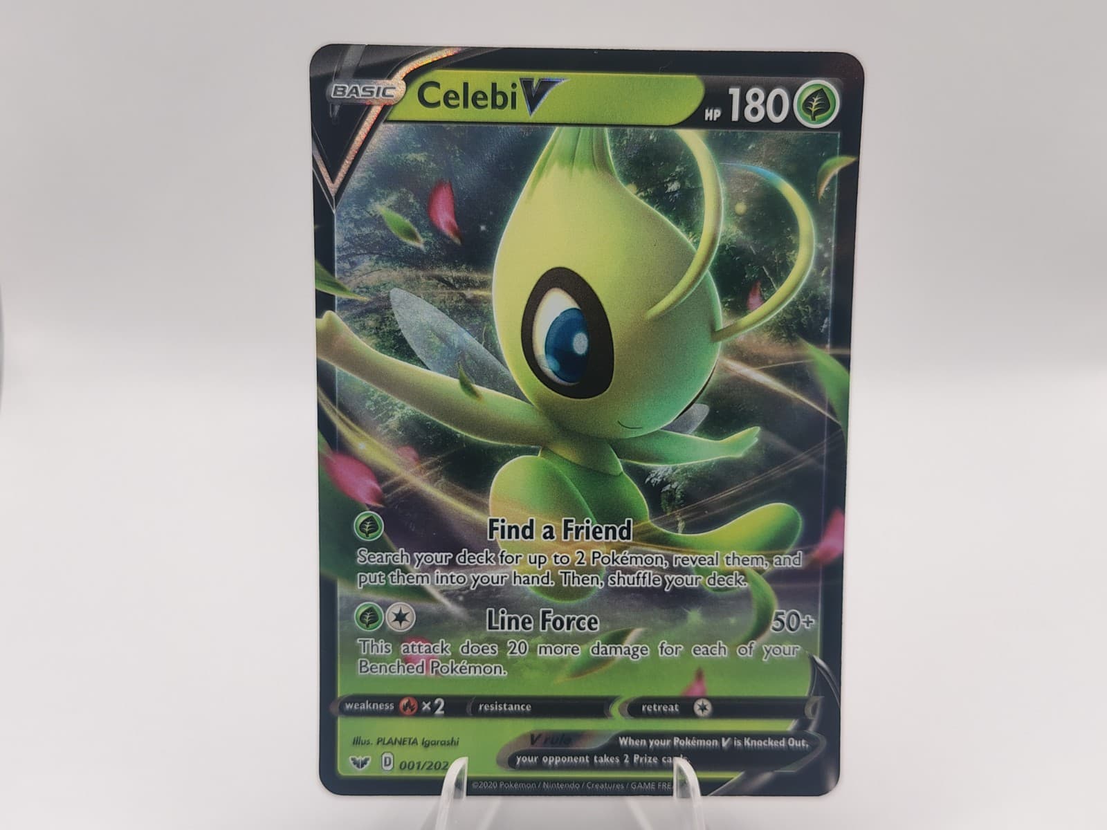 Celebi V 001/202 SWSH01 Sword & Shield Base Set Holo UR NM English Pokémon
