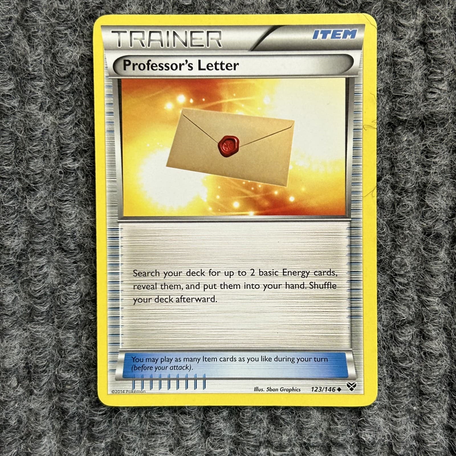 Pokemon TCG XY Professor's Letter 123/146 Trainer Item Card LP