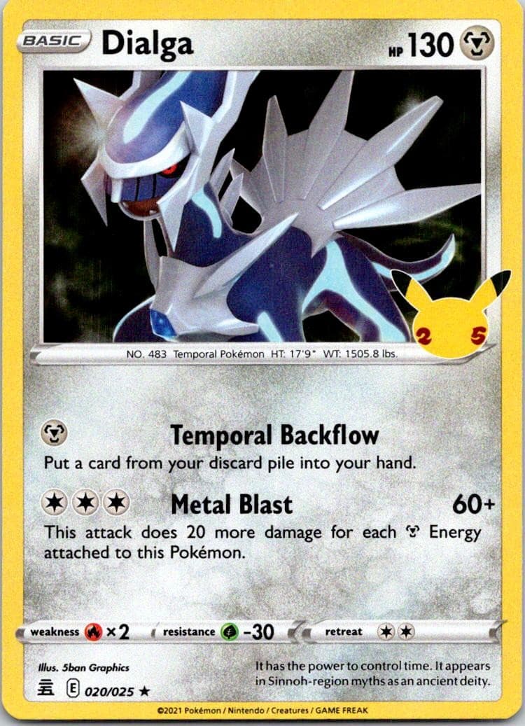 Dialga 020/025 Rare Celebrations Pokemon Holo Near Mint
