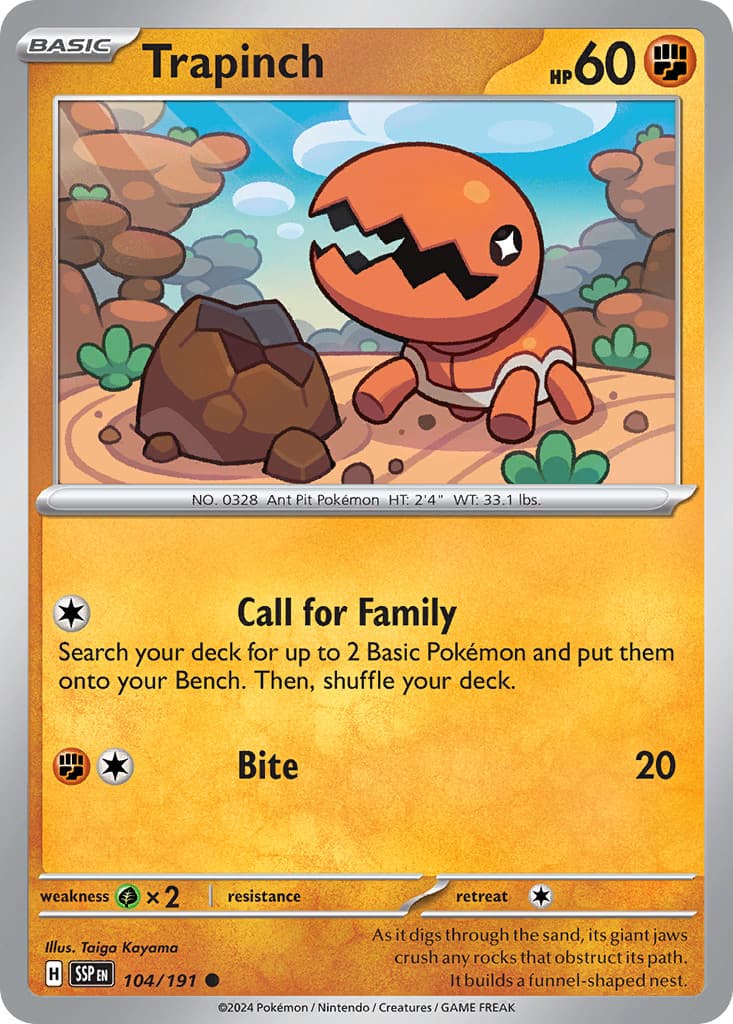Trapinch 104/191 Surging Sparks Common Pokemon NM/M