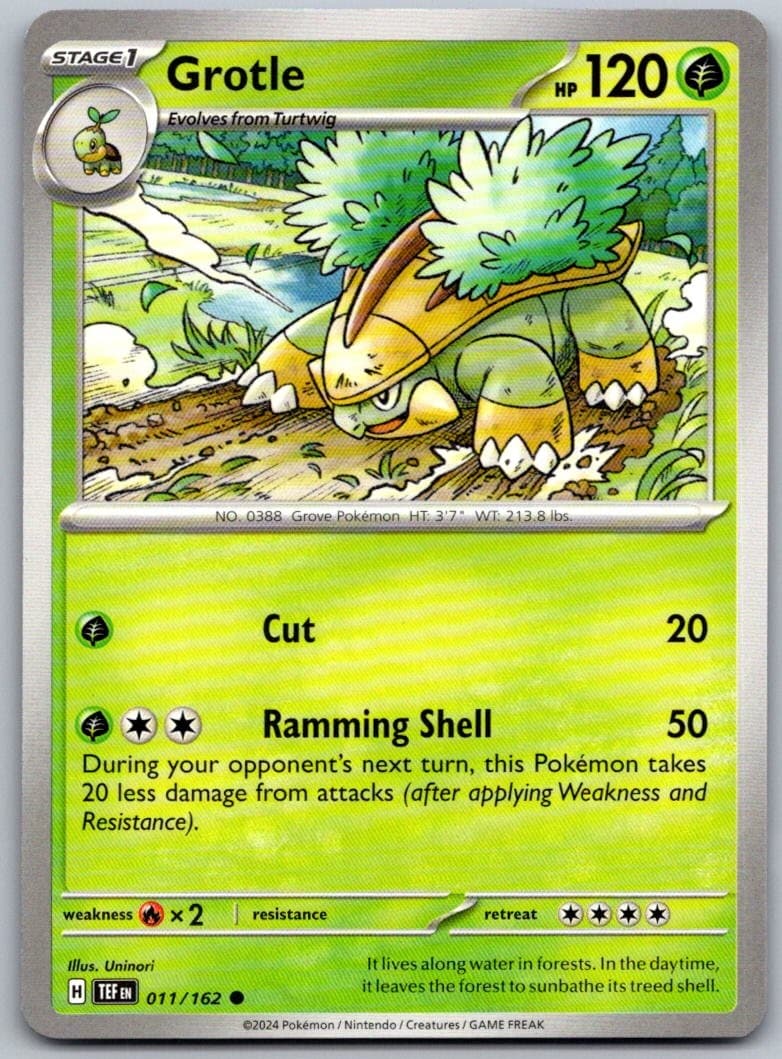 Grotle Temporal Forces 011/162 Common PokéMon — English Near Mint