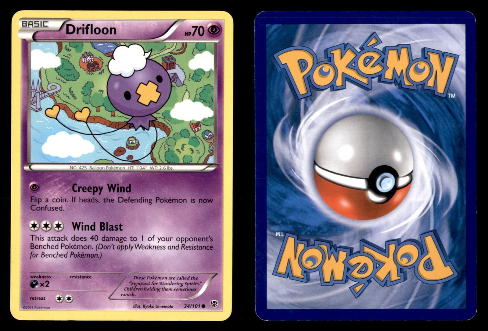 Pokemon Plasma Blast Drifloon 34/101 2013 Common