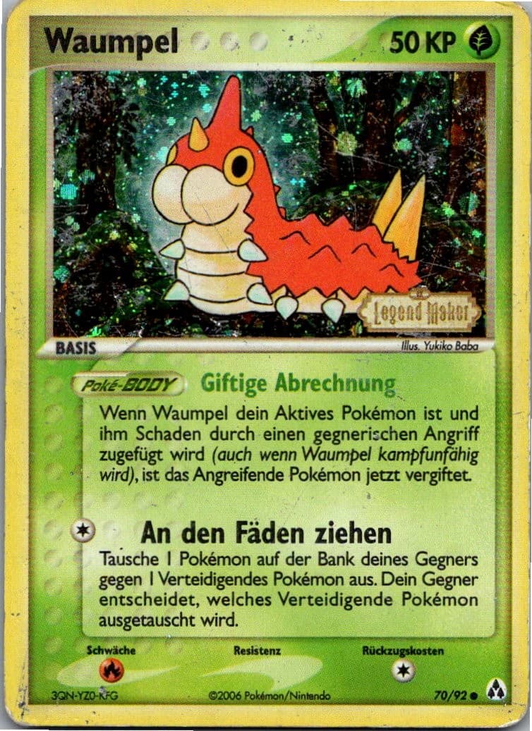Pokémon Waumpel 70/92 Holo - EX Legend Maker - Deutsch 2006