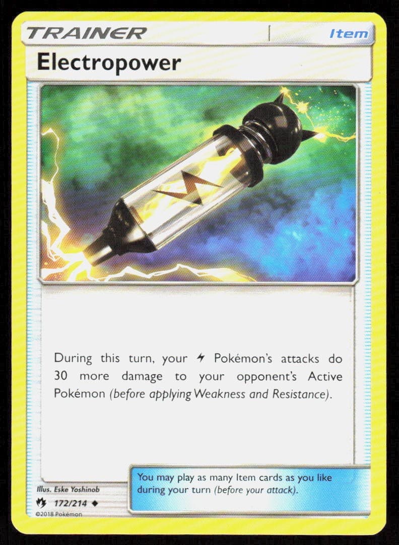 Electropower 172/214 Uncommon Lost Thunder Pokemon Lightly Played