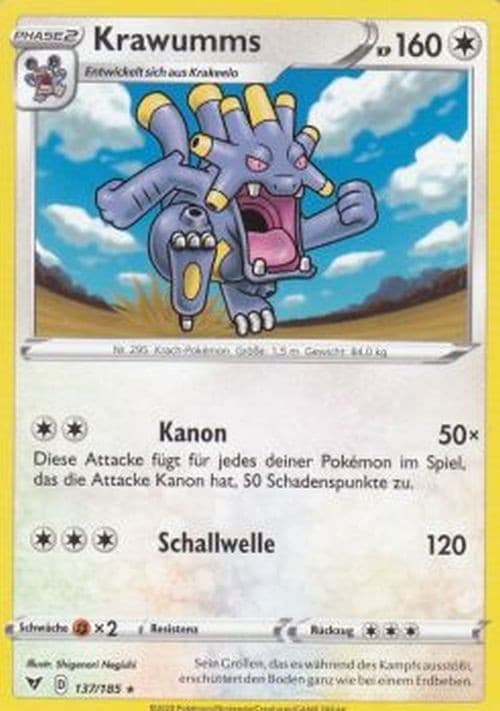 Krawumms 137/185 Pokemon Farbenschock Karte Deutsch