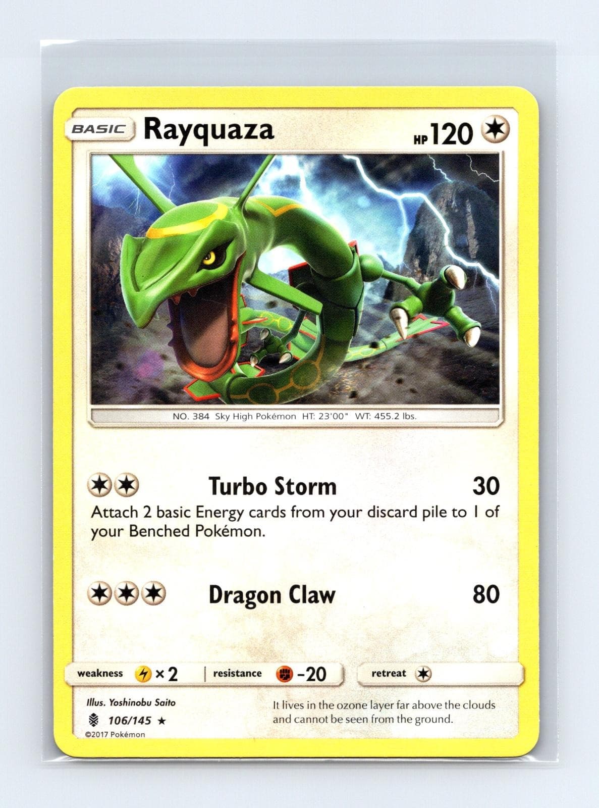 Rayquaza 106/145 Rare Guardians Rising Pokemon Card Moderately Played