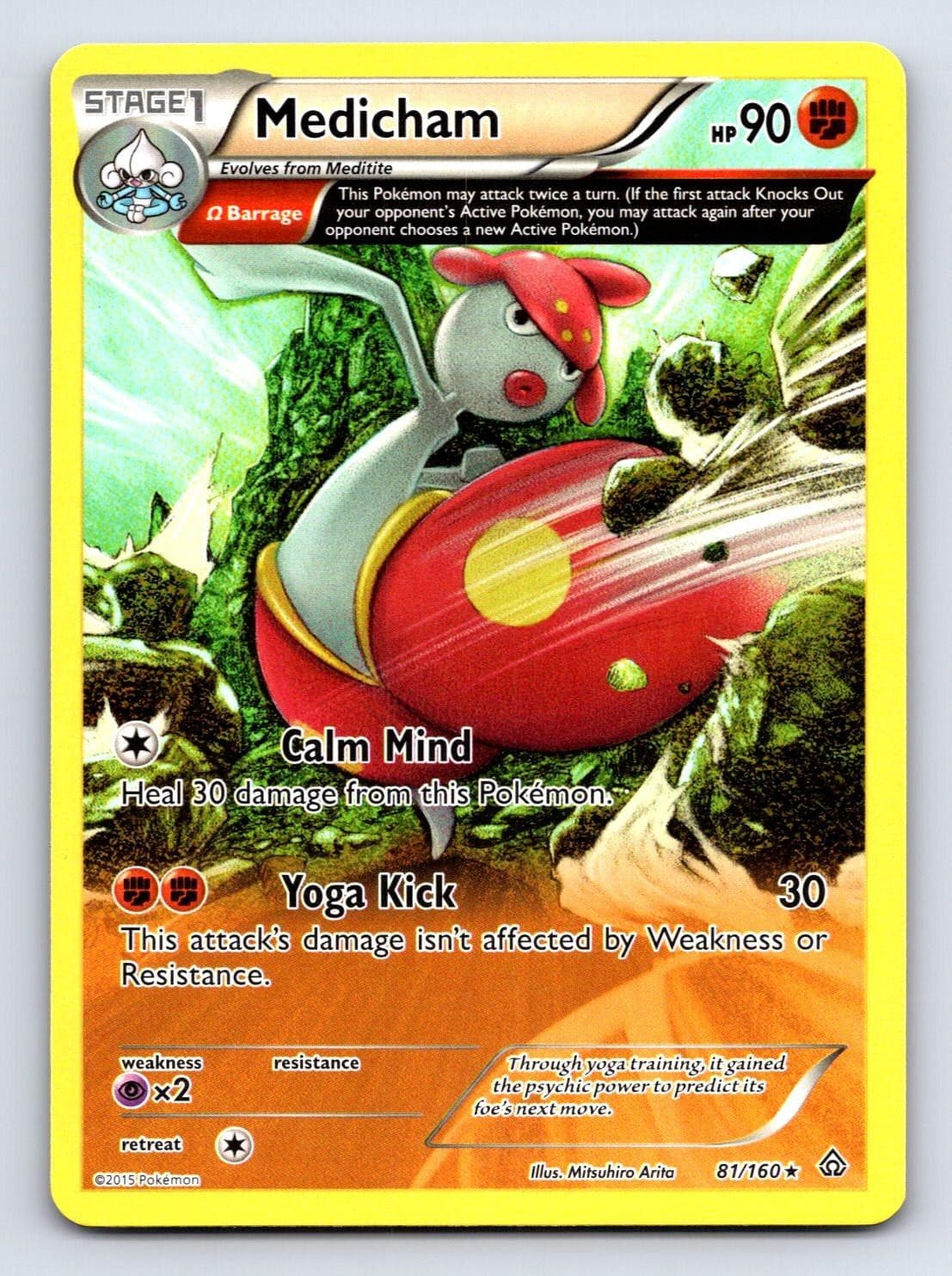 Medicham 81/160 Rare Primal Clash Pokemon Lightly Played