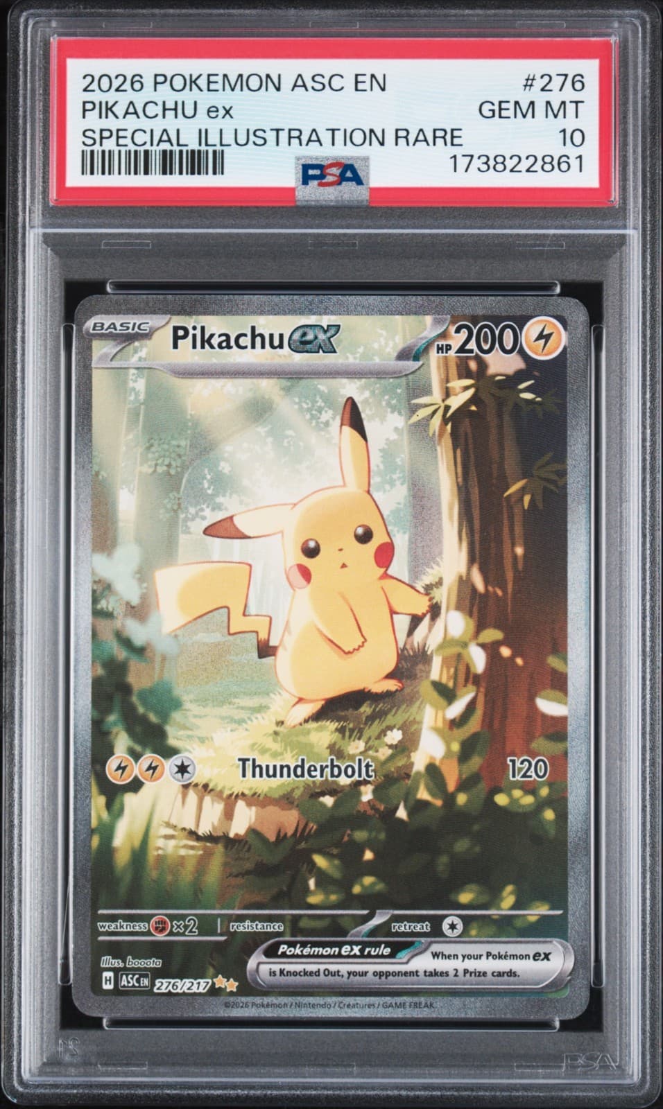 2026 POKEMON PIKACHU EX 276/217 ASCENDED HEROES ILLUSTRATION RARE SIR PSA 10