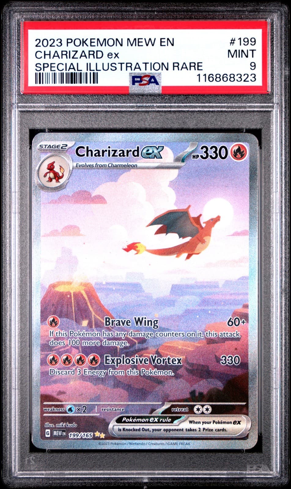 Pokemon Charizard ex 199/165 PSA 9 SIR Holo SV 151 English 2023