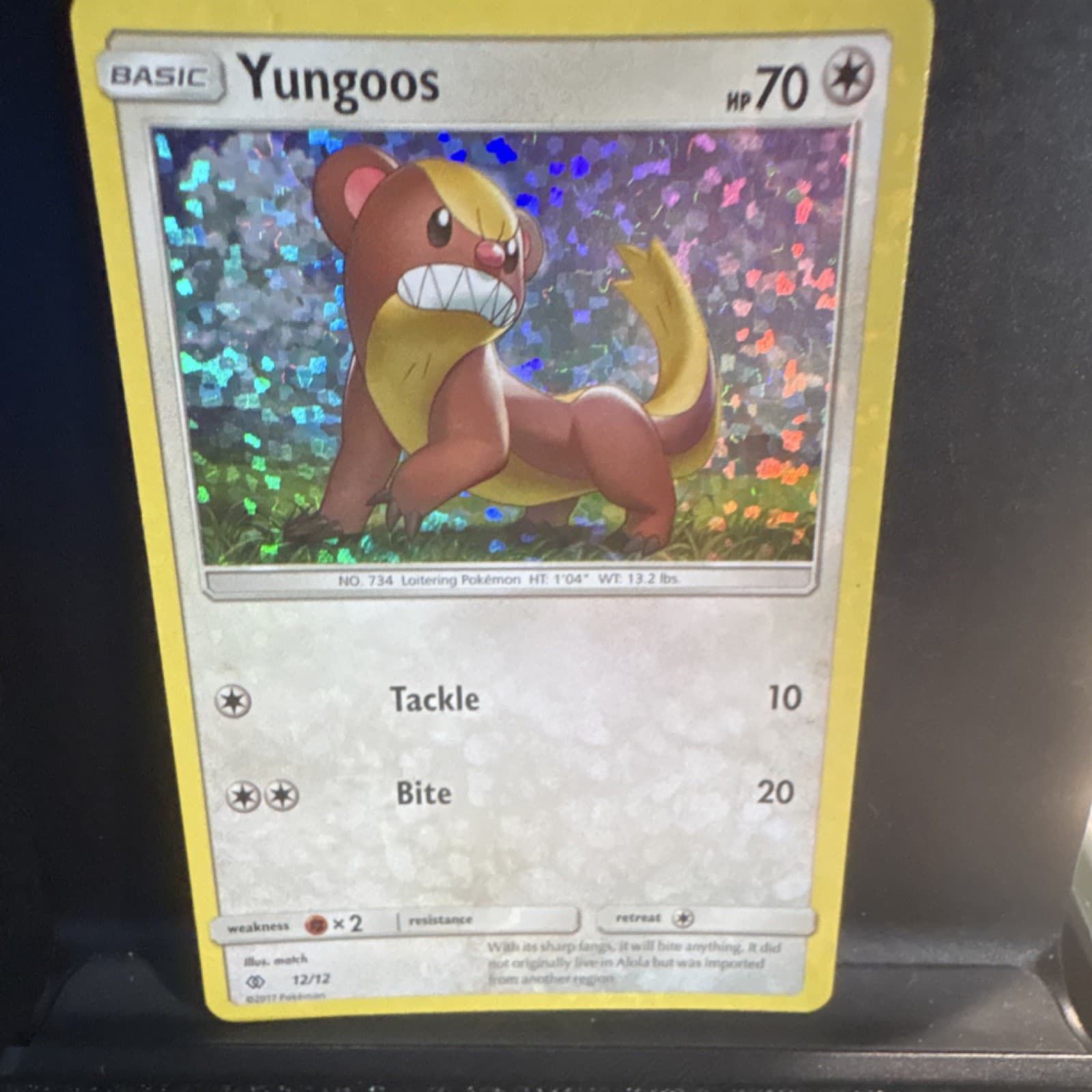 The Pokémon Company Yungoos 12/12 McDonald's 2017 Holo Promo Basic 70 HP