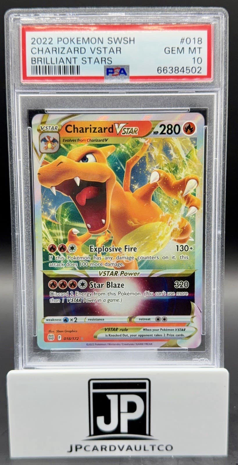 2022 POKEMON SWORD & SHIELD BRILLIANT STARS #018 CHARIZARD VSTAR PSA 10
