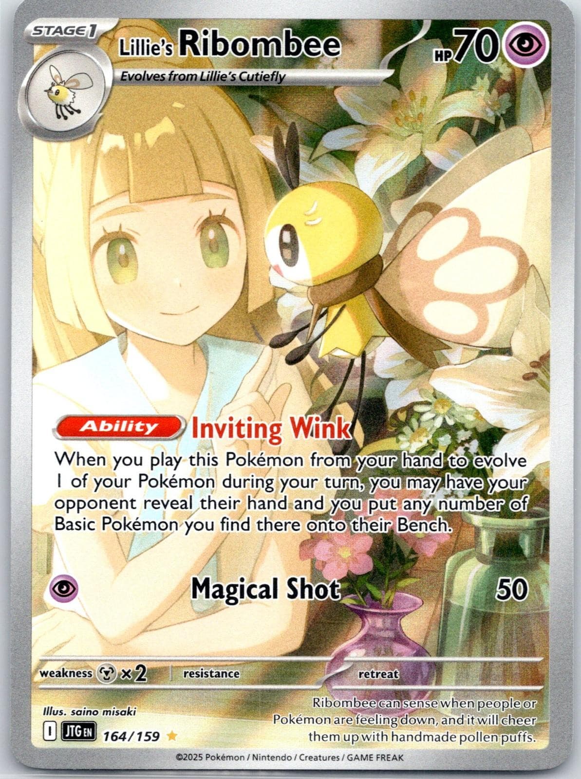 Lillie's Ribombee 164/159 Illustration Rare Journey Together Pokemon Holo NM