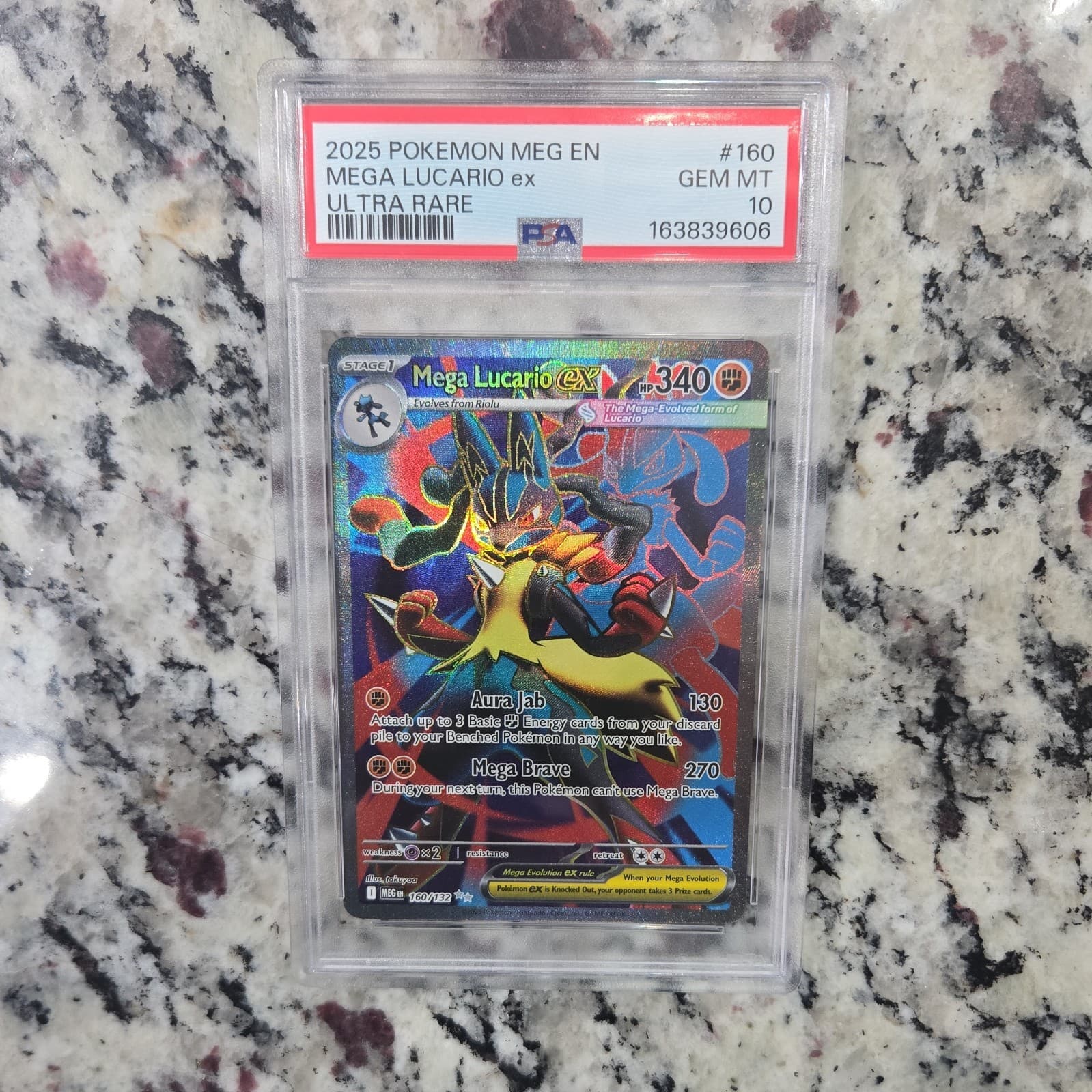 2025 Pokemon MEG EN Ultra Rare #160 Mega Lucario ex PSA 10 GEM MINT