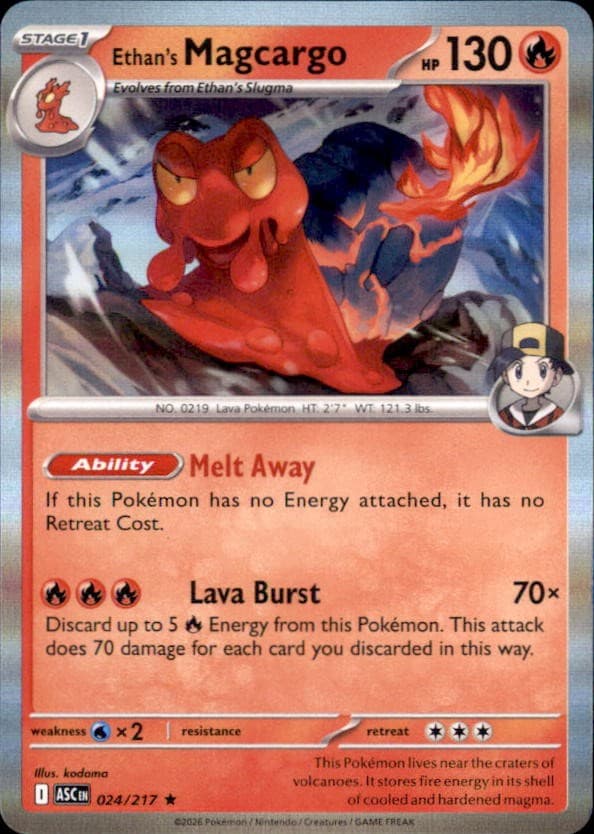 Pokemon Ethan's Magcargo 24/217 Ascended Heroes Holo