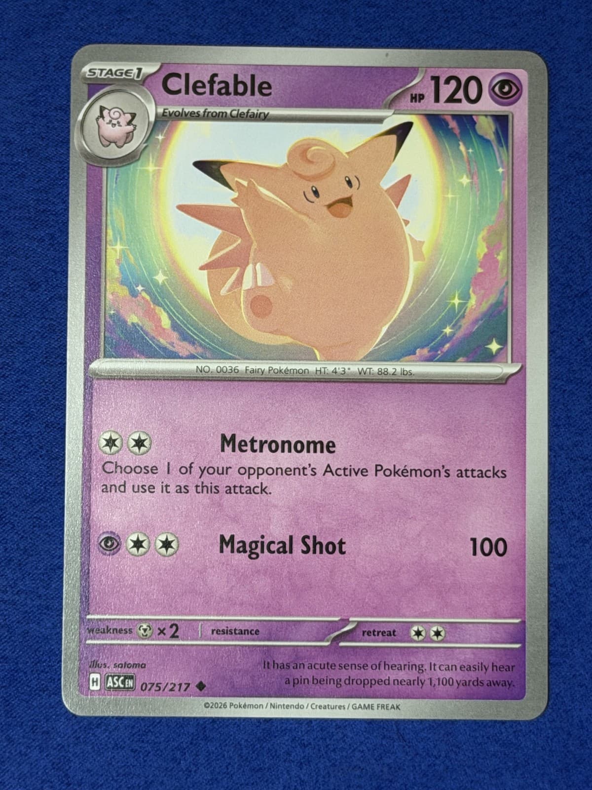 Clefable - Pokemon Ascended Heroes #75 NM