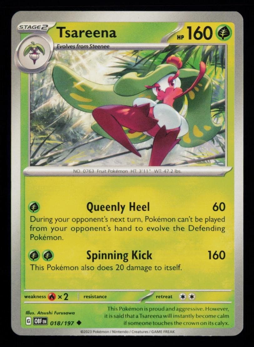 Tsareena 018/197 Uncommon Obsidian Flames Pokemon Near Mint