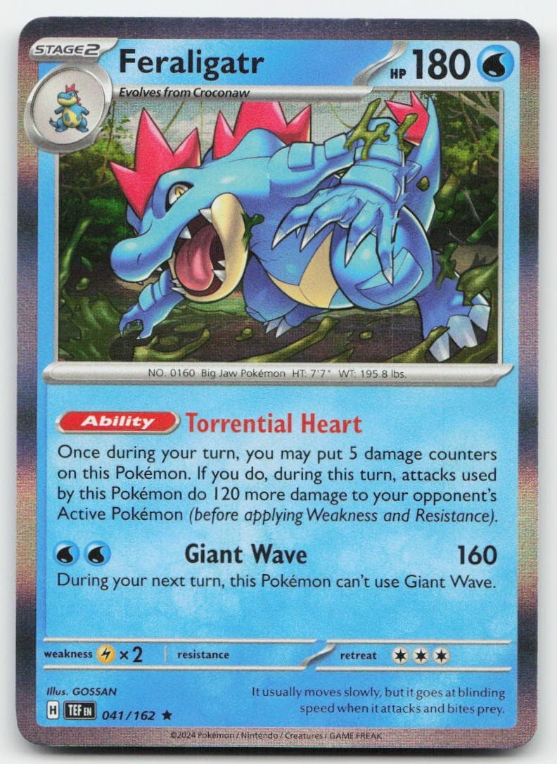 Feraligatr #41/162 (Holo) (NM) SV05: Temporal Forces TEF Pokemon