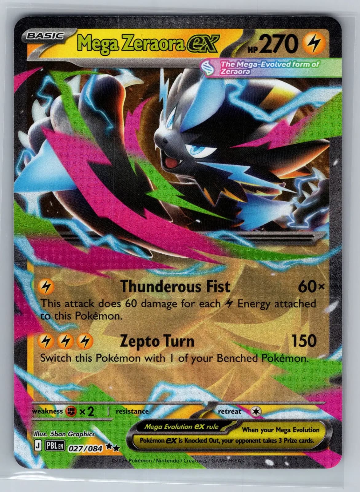 Mega Zeraora EX #27/84 2026 Pitch Black Pokemon TCG
