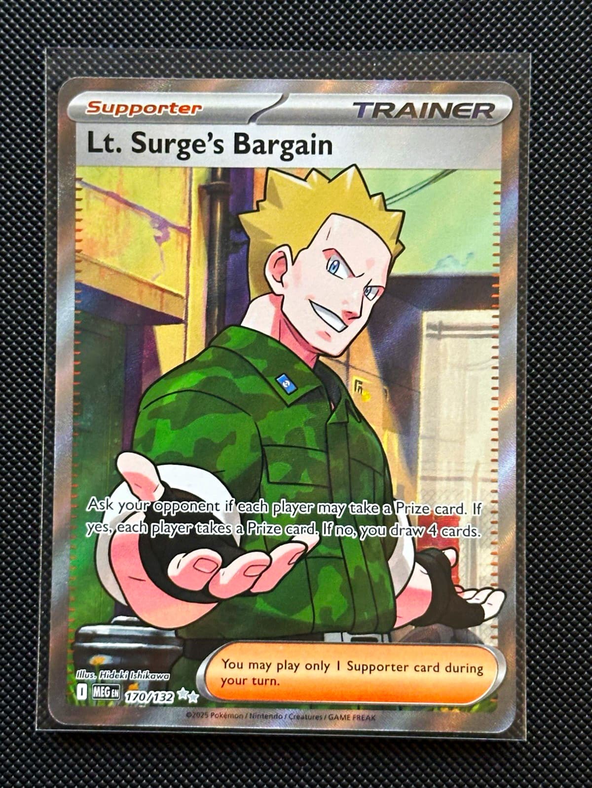 Lt. Surge's Bargain 170/132 ME01: Mega Evolution Holo Ultra Rare Trainer NM