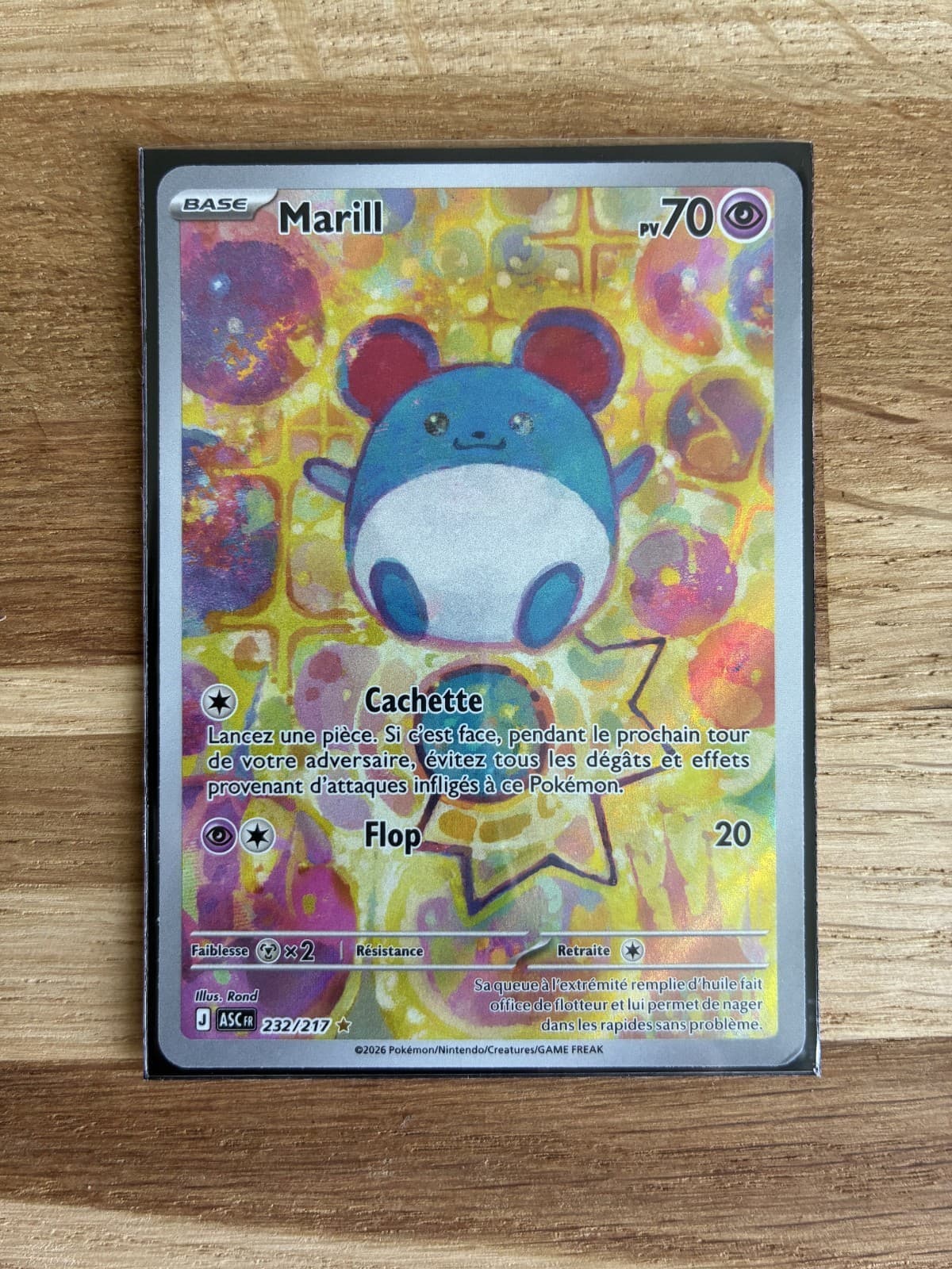 Carte Pokémon Marill AR 232/217 Héros Transcendants ME2.5 FR
