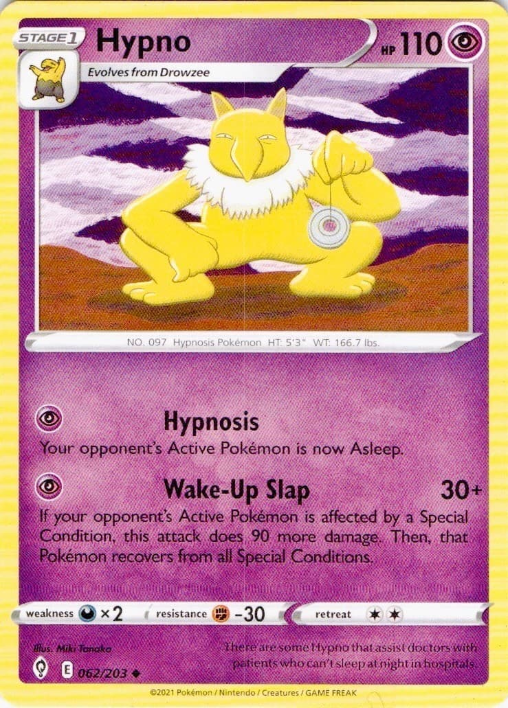 Hypno 062/203 Uncommon Evolving Skies Pokemon Lightly Played