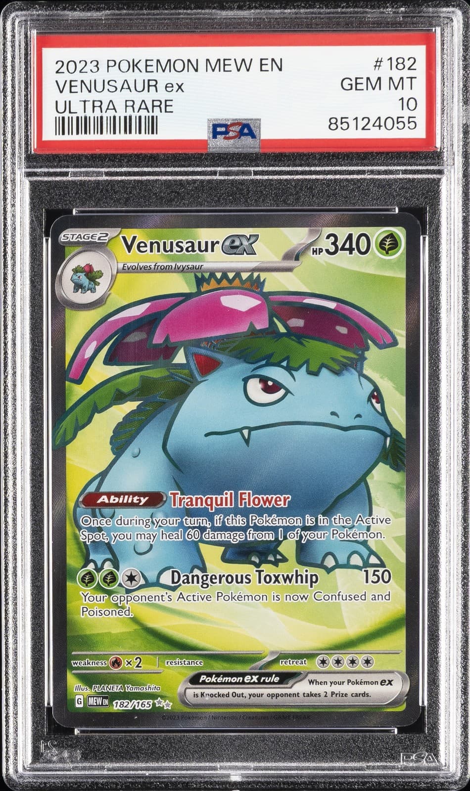2023 POKEMON MEW EN-151 ULTRA RARE #182 VENUSAUR EX PSA 10
