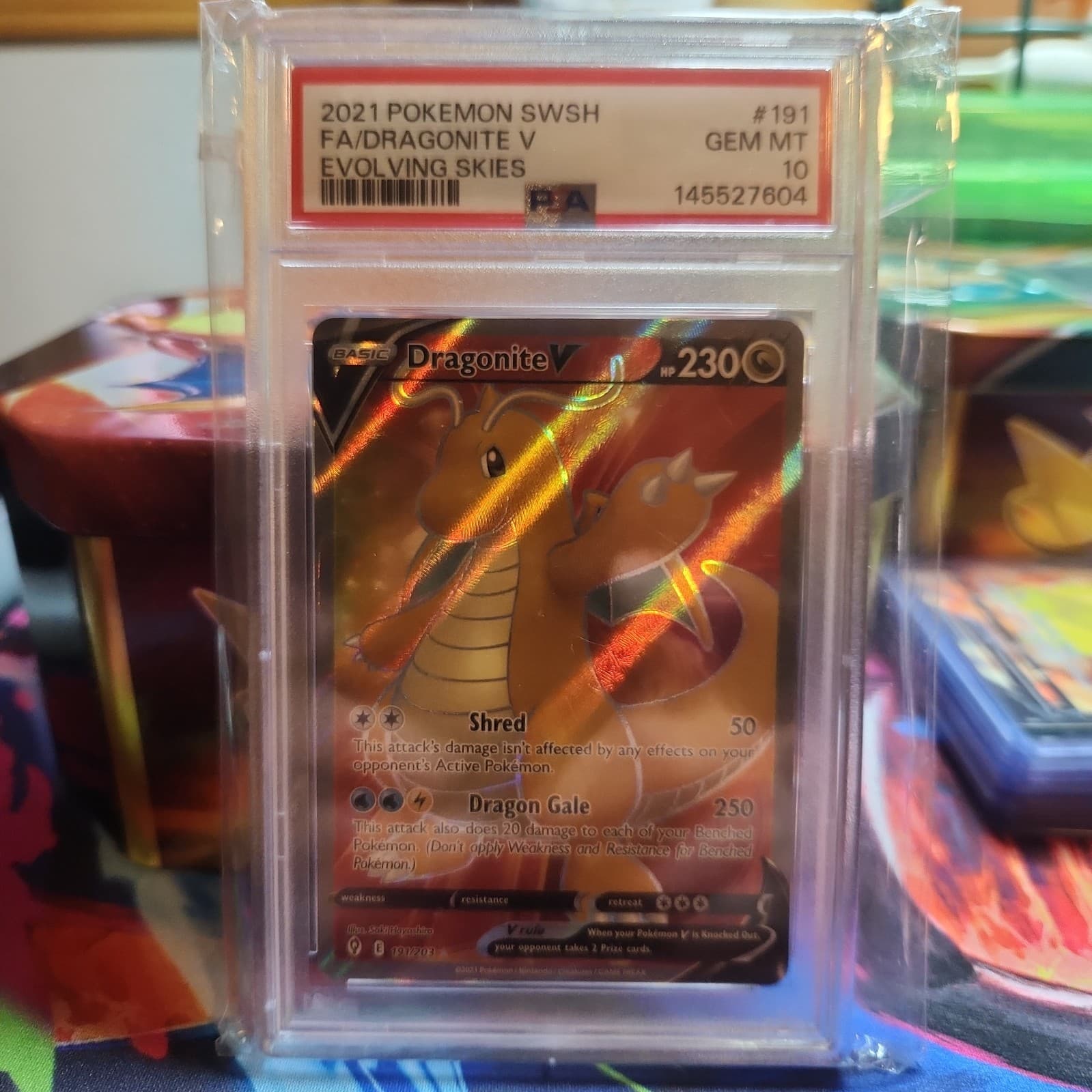 PSA 10 Dragonite V Full Art #191/203 - 2021 Pokemon Evolving Skies