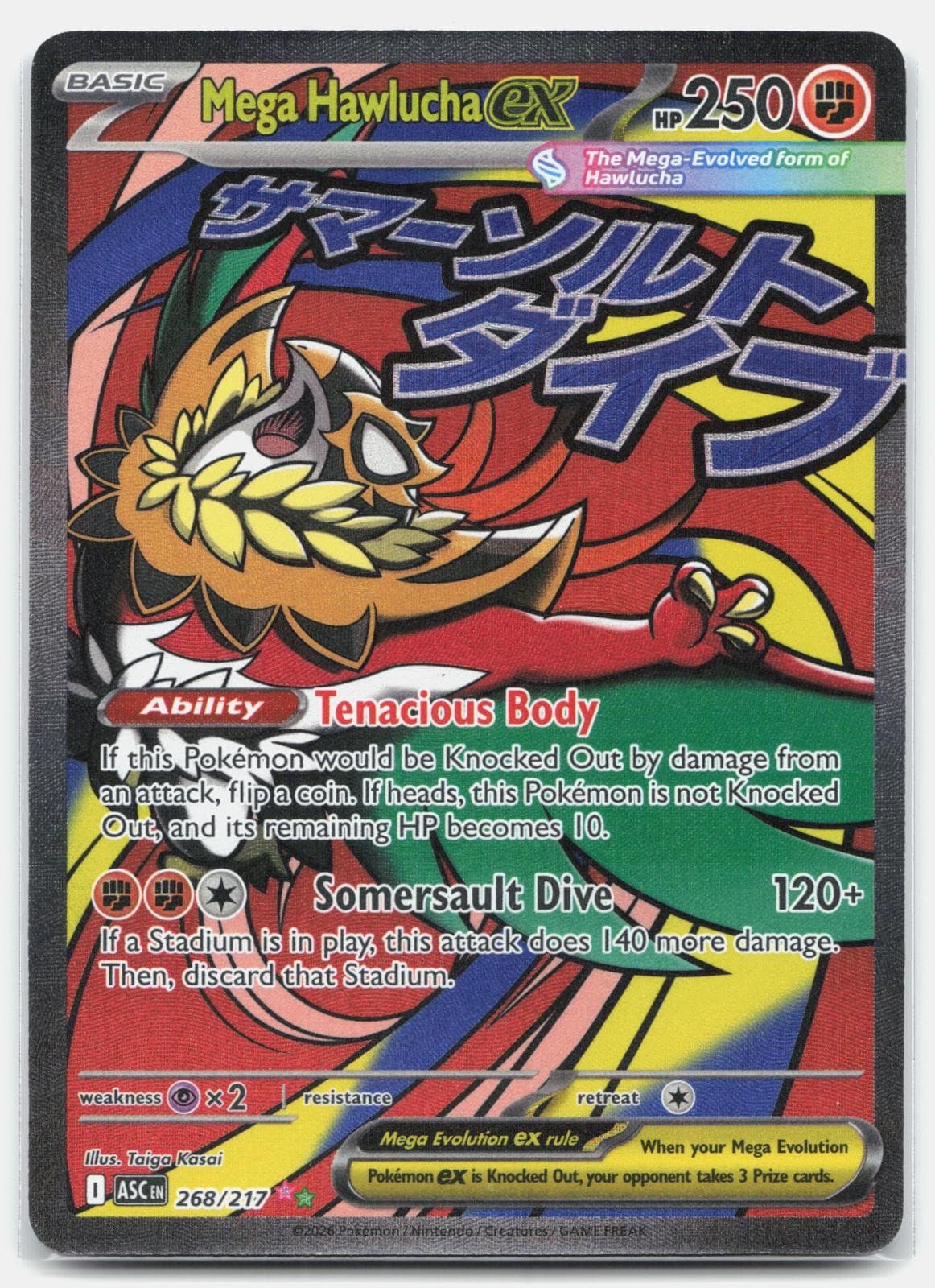 Mega Hawlucha ex 268/217 Mega Attack Rare Ascended Heroes Pokemon Holo NM/M
