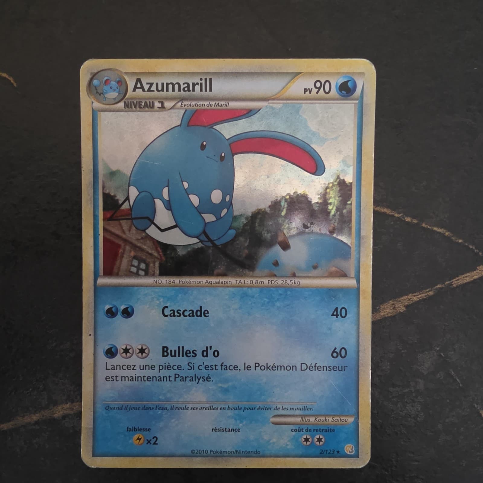 Azumarill 2/123 Holo HGSS HeartGold SoulSilver carte Pokémon FR