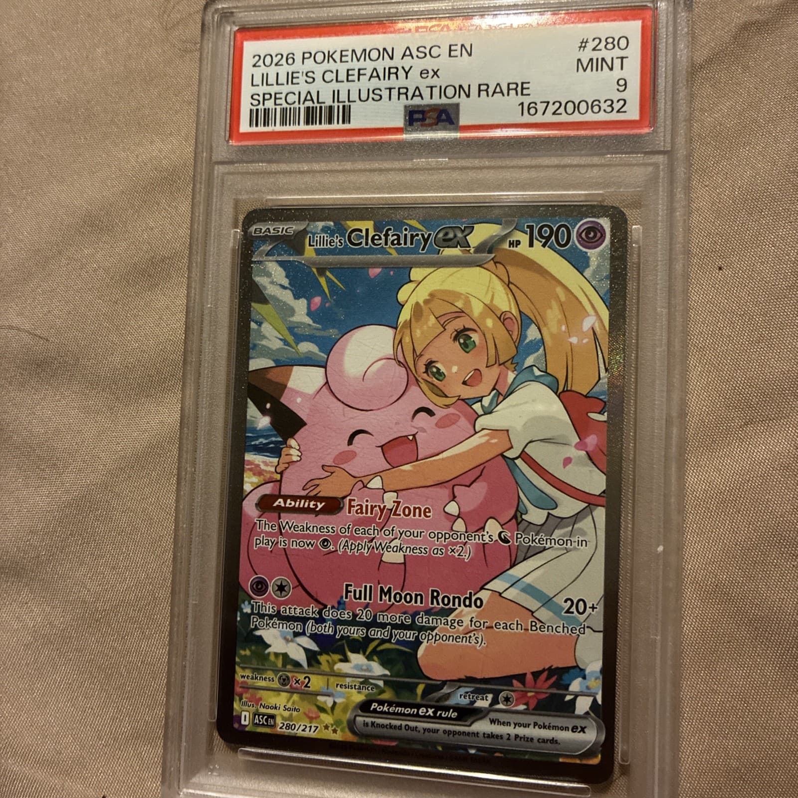 2026 POKEMON ASC SPECIAL ILLUSTRATION RARE #280 LILLIE'S CLEFAIRY EX PSA 9