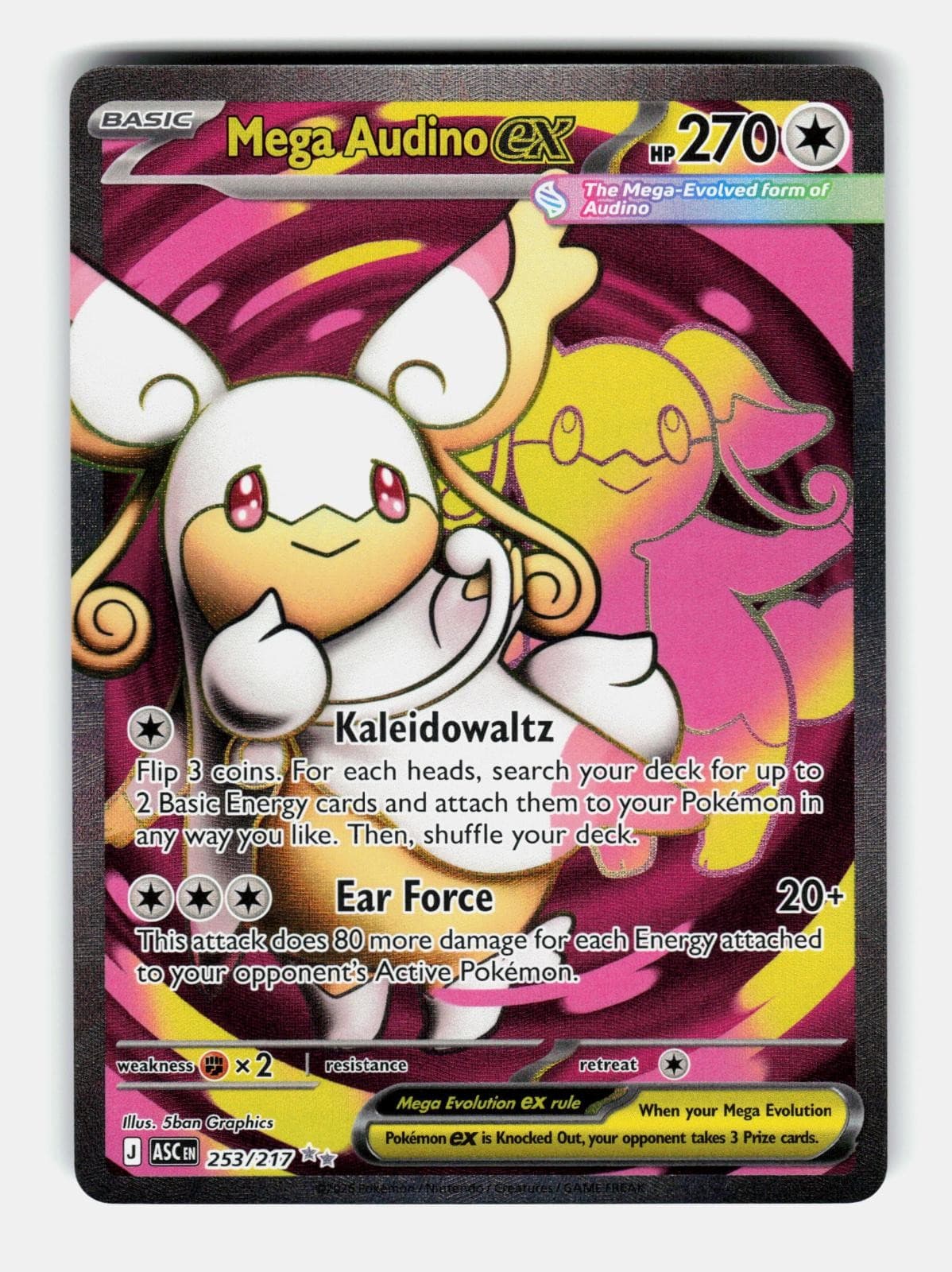 Mega Audino ex 253/217 Ultra Rare Ascended Heroes Pokemon Holo Near Mint