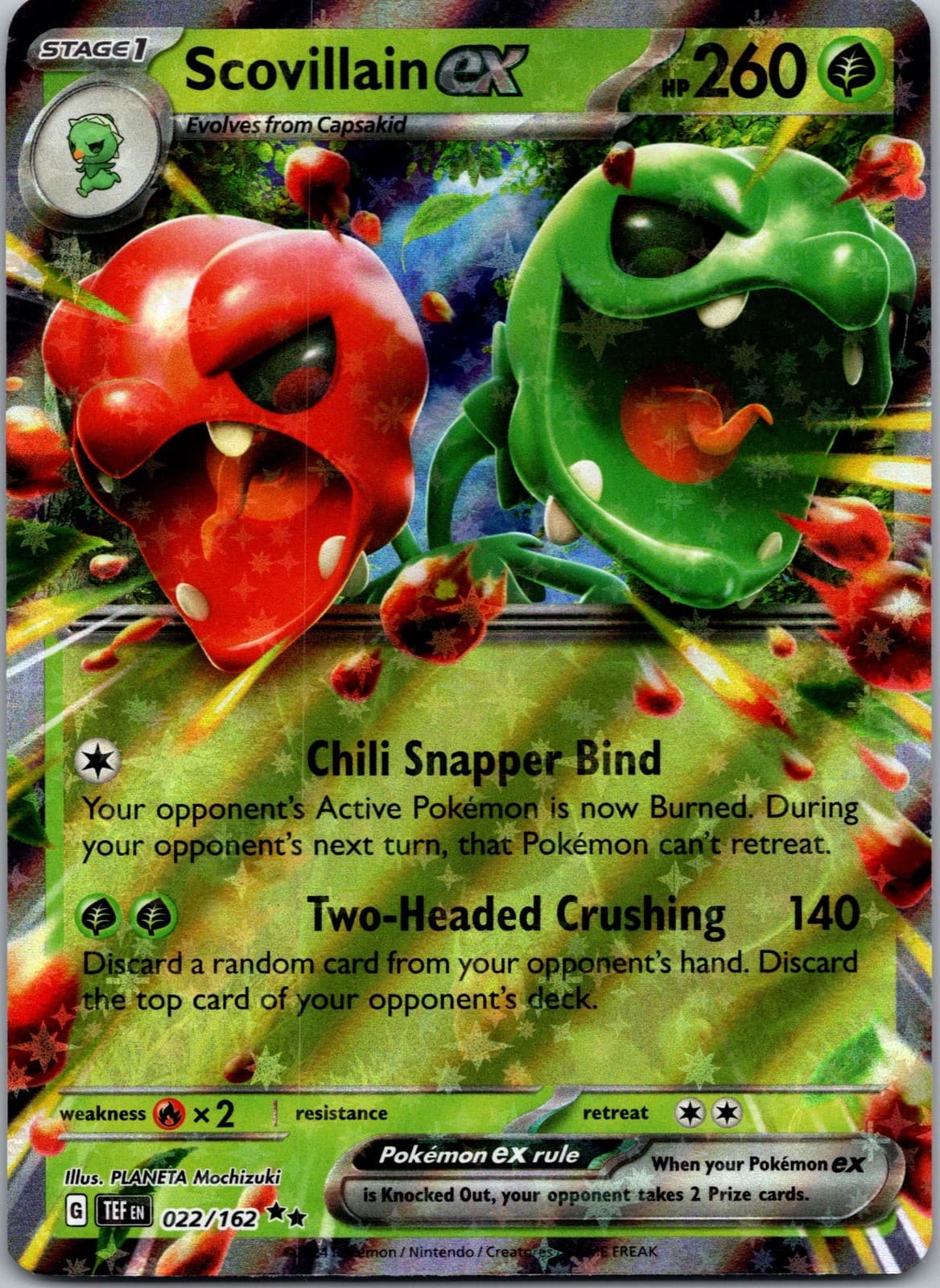 Pokemon Temporal Forces Scovillain ex 22/162 NM