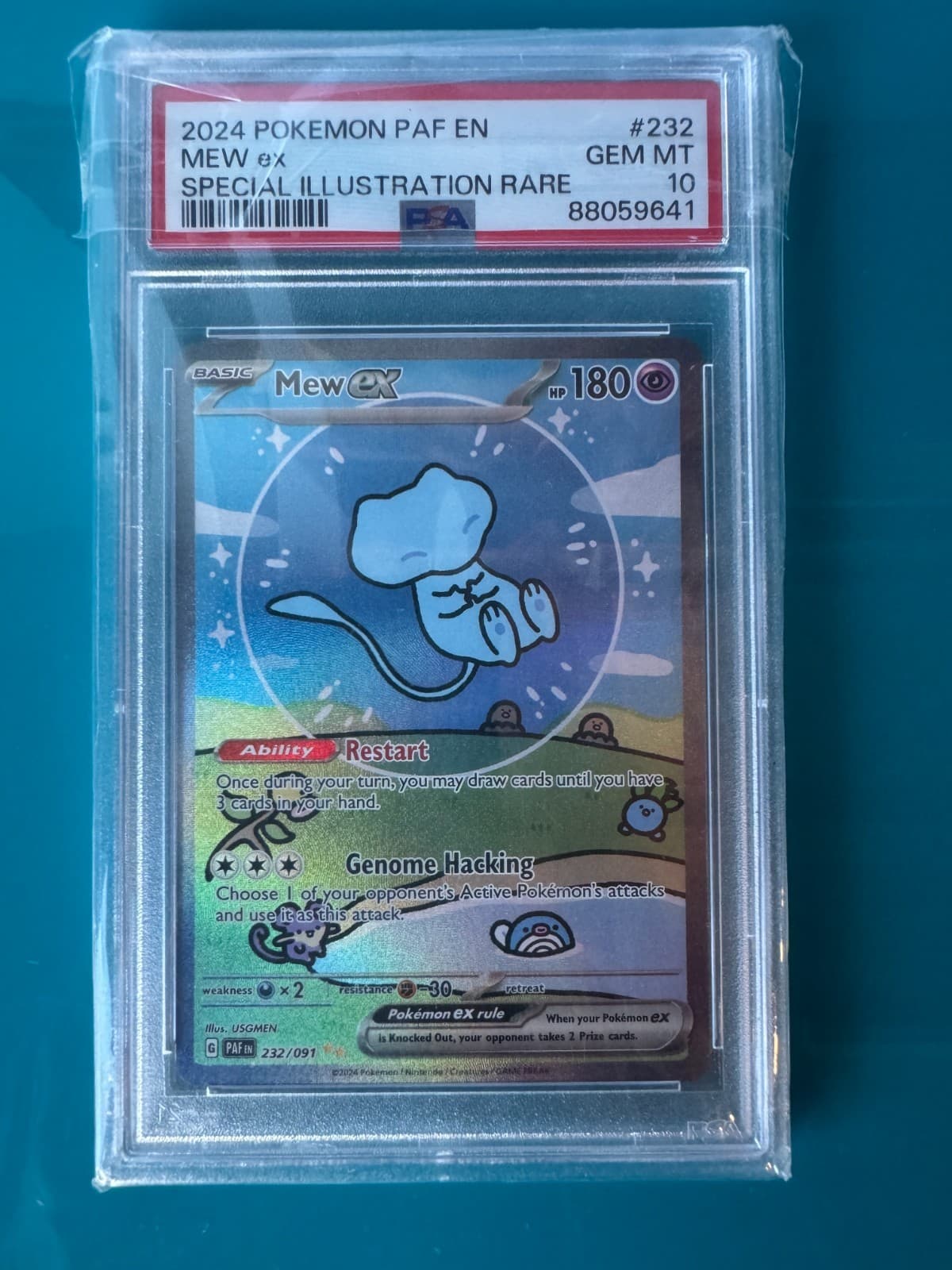 2024 POKEMON PAF EN-PALDEAN FATES SPECIAL ILLUSTRATION RARE #232 MEW EX PSA 10