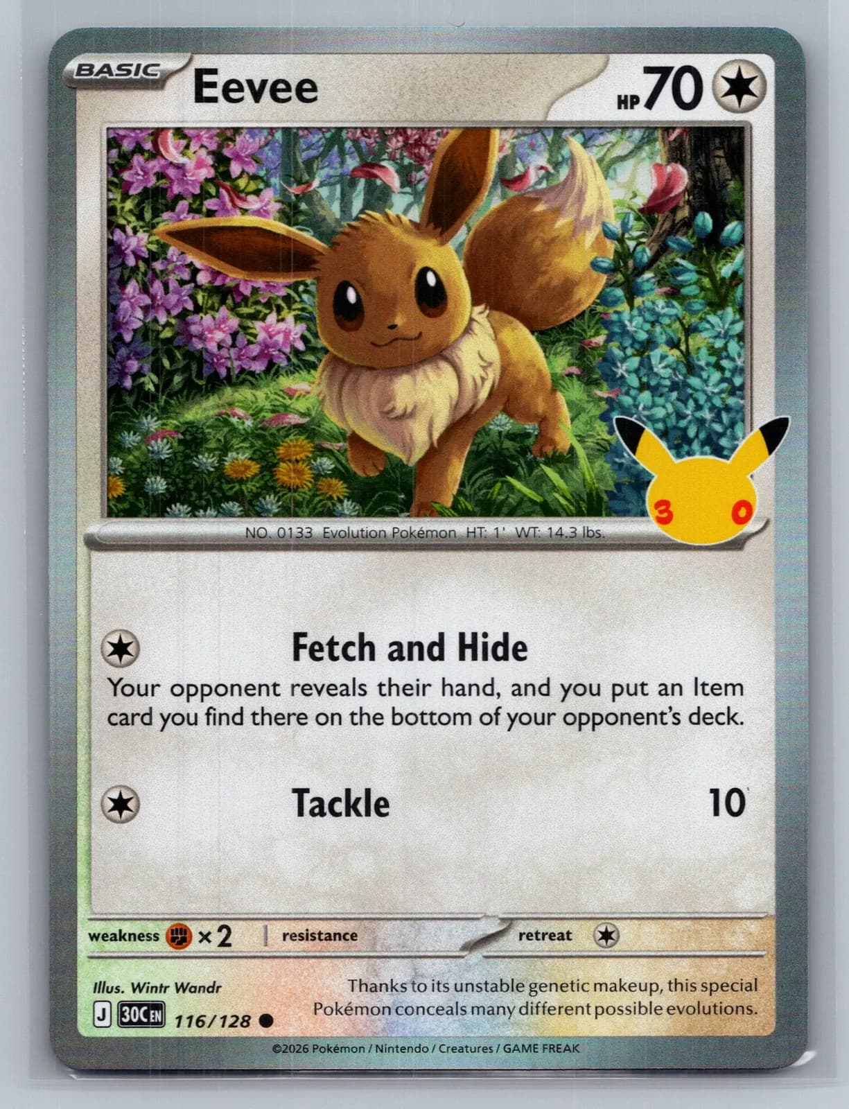Eevee #116/128 2026 30th Celebration Pokemon TCG