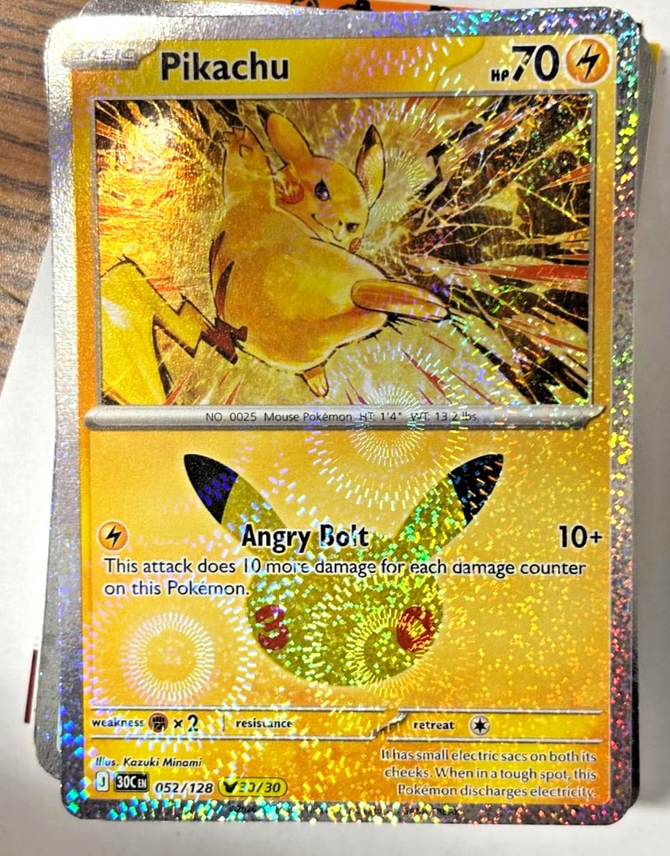 2026 Pokemon 30th Celebration Pikachu 52/128 Holo 30/30