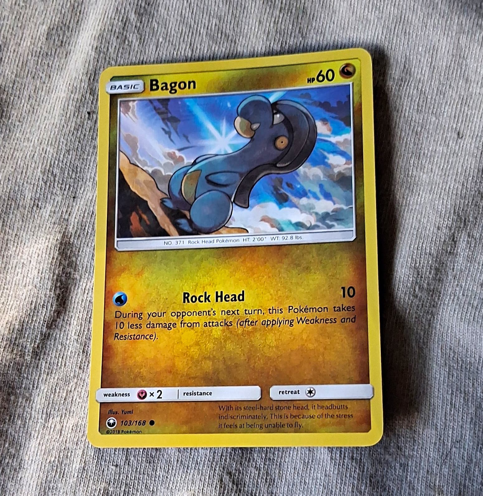 Pokemon TCG Bagon 103/168 Celestial Storm Common Basic Regular 60 HP EN 2018