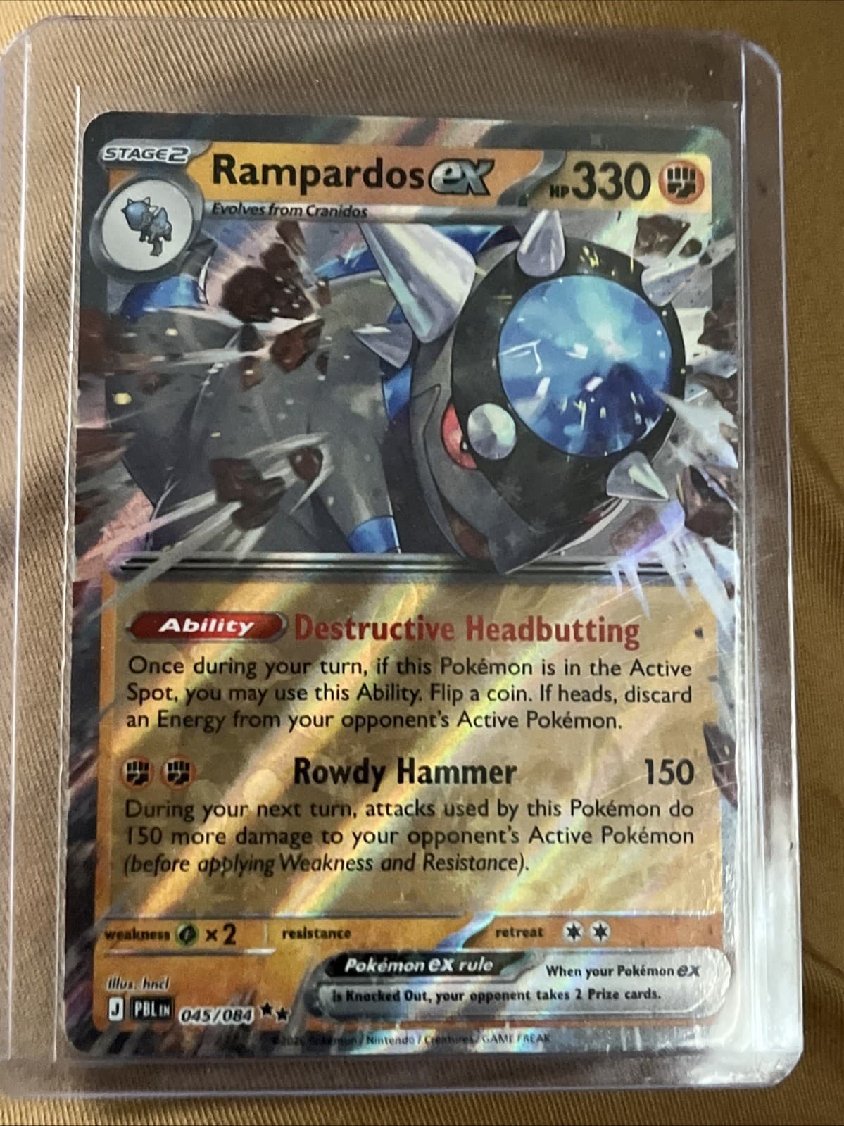 Rampardos ex Pitch Black 45/84 Double Rare Holo Pokémon — English Near Mint