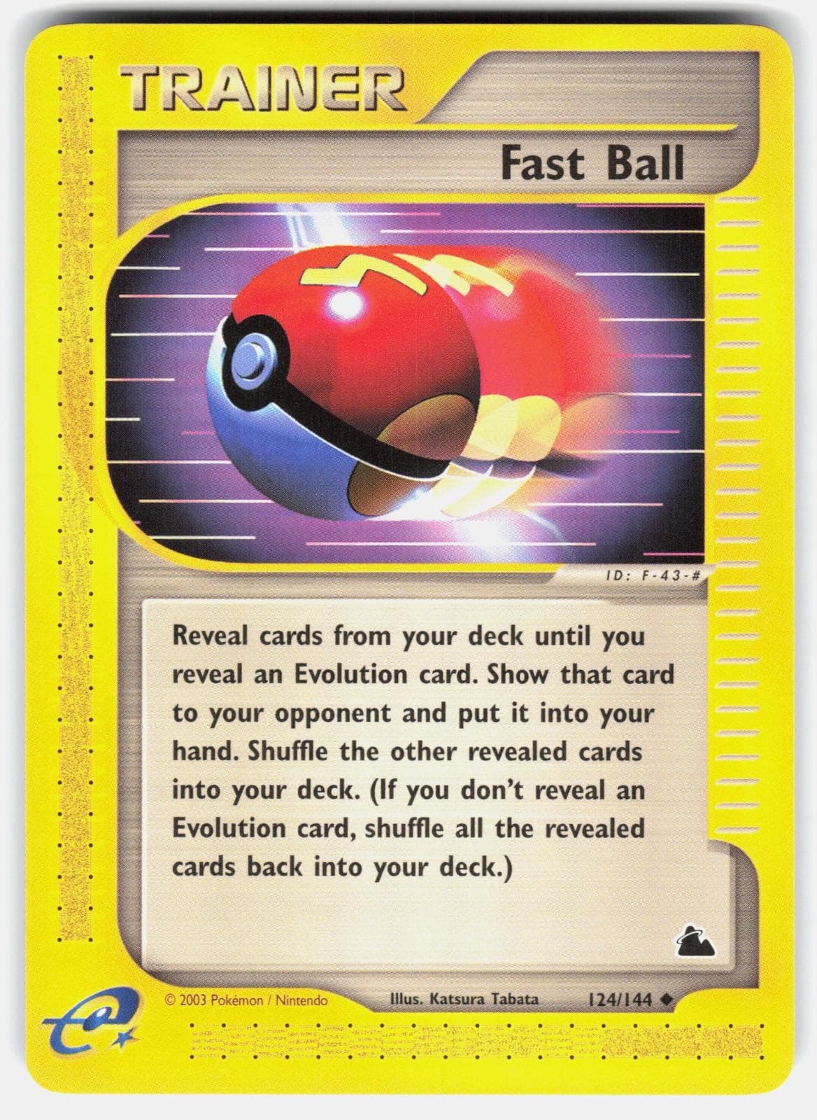 FAST BALL 124/144 UNCOMMON SKYRIDGE POKEMON NM/M