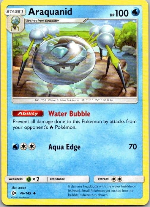 Araquanid 46/149 Sun & Moon Base Set Uncommon NM Pokemon TCG